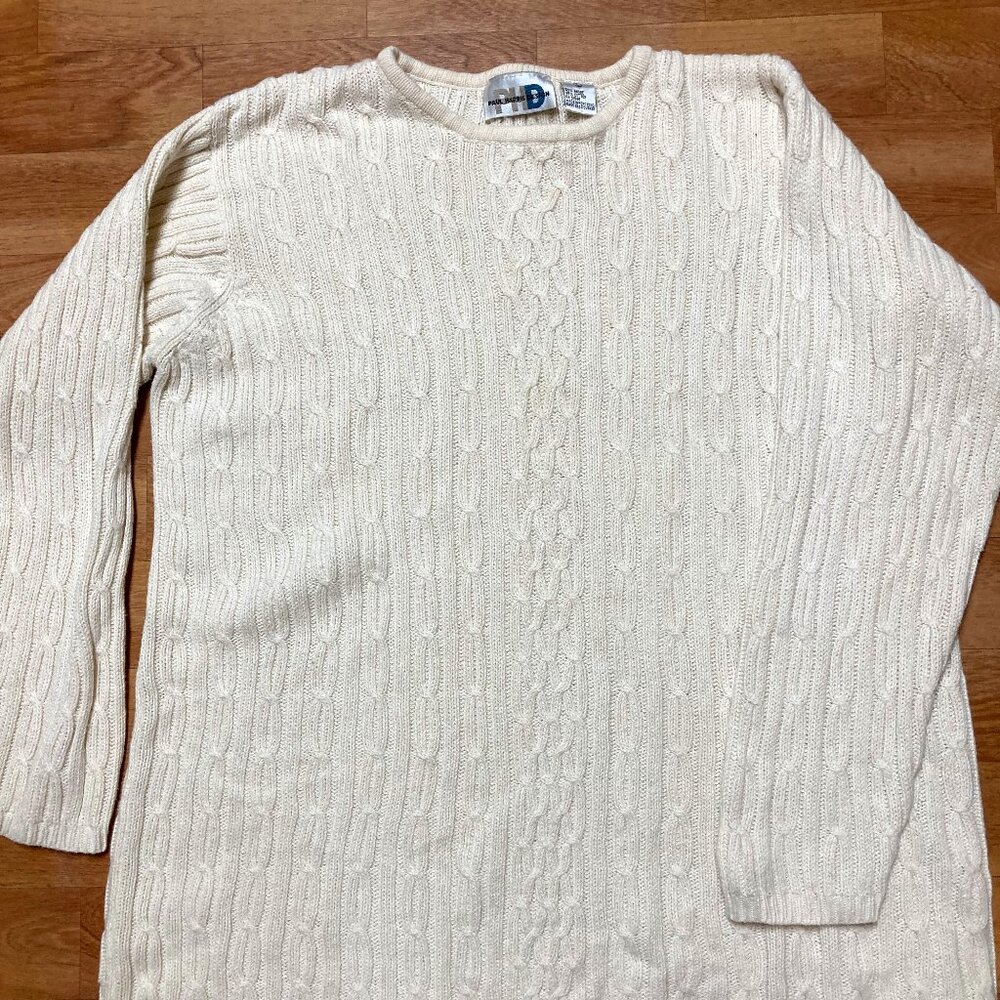 Cable knit Irish type sweater, L